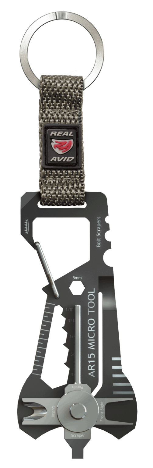 Real Avid AVMICROAR15 AR15 Micro Tool Black & Gray Stainless Steel Rifle Real Avid AVMICROAR15 AR15 Micro Tool Black & Gray Stainless Steel Rifle