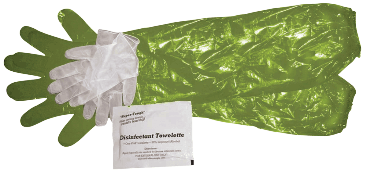 HME HMEGCG4 Game Cleaning Gloves Shoulder-Length Green 4 Pack