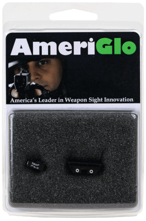 AmeriGlo GL115 Classic Tritium Sight Set for Glock Black | Green Tritium with White Outline Front Sight Yellow Tritium with White Outline Rear Sight
