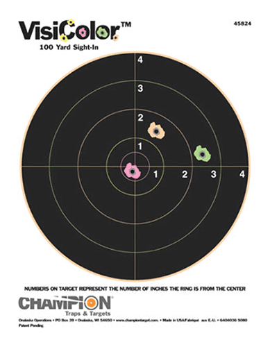 Champion Targets 45824 VisiColor Bullseye Paper Hanging Pistol/Rifle 8.50" x 11" Multi-Color Includes Pasters 10 Pack