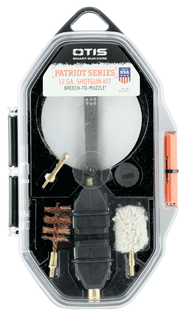 Otis FG70112 Patriot Cleaning Kit 12 Gauge & 10 Gauge Shotgun/15 Pieces Yellow Plastic Box Case