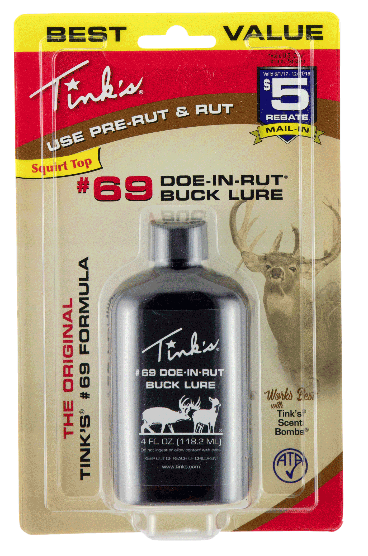 Tinks W6202 #69 Doe-In-Rut Deer Attractant Doe In Estrus Scent 4 oz Bottle Tinks W6202 #69 Doe-In-Rut Deer Attractant Doe In Estrus Scent 4 oz Bottle