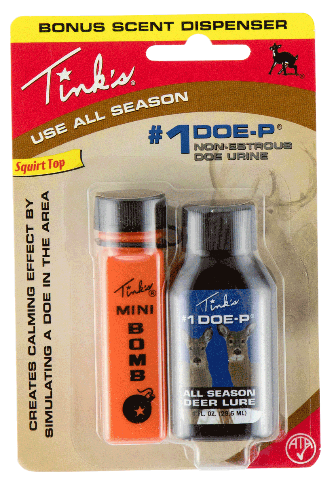 Tinks W6249 #1 Doe-P w/Mini Bomb Deer Attractant Doe Urine Scent 1oz Bottle Tinks W6249 #1 Doe-P w/Mini Bomb Deer Attractant Doe Urine Scent 1oz Bottle