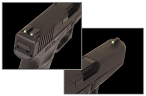 TruGlo TG231G1 Tritium  Green Tritium Front & Rear/Black Nitride Fortress Frame  Compatible w/Glock 9mm Luger/40 S&W  Front Post/Rear Dovetail Mount