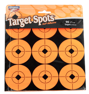 Birchwood Casey 33902 Target Spots Self-Adhesive Paper Black/Orange 2" Bullseye 90 Targets