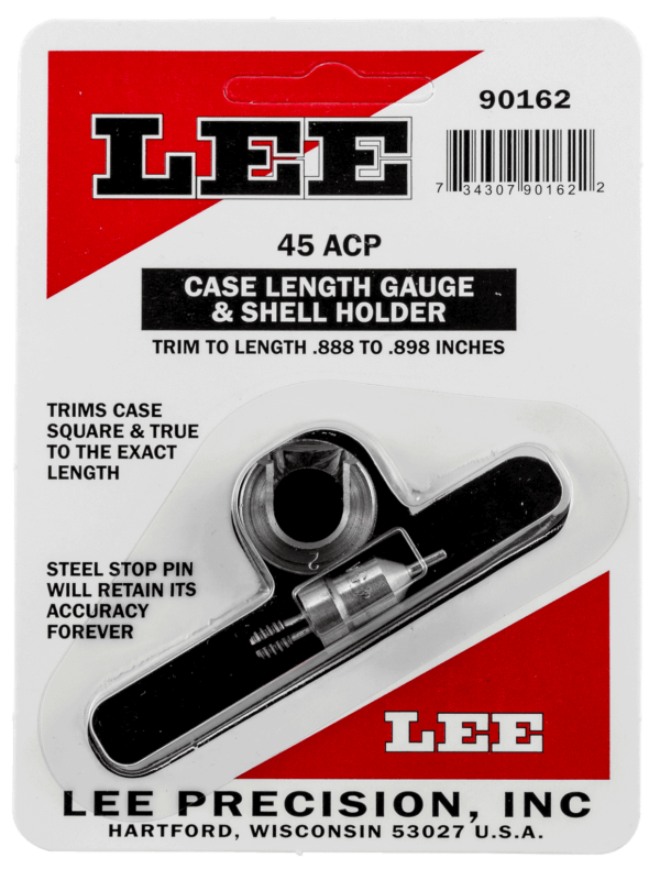 Lee Precision 90162 Case Length Gauge Silver 45 ACP Steel Works With Cutter/Lock Stud Includes Shell Holder Lee Precision 90162 Case Length Gauge Silver 45 ACP Steel Works With Cutter/Lock Stud Includes Shell Holder