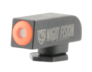 Night Fision GLK000001OGX Tritium Front Sight  Fixed Orange Ring/Black Frame  Compatible w/Glock 17/19/34/43/48  Post Mount
