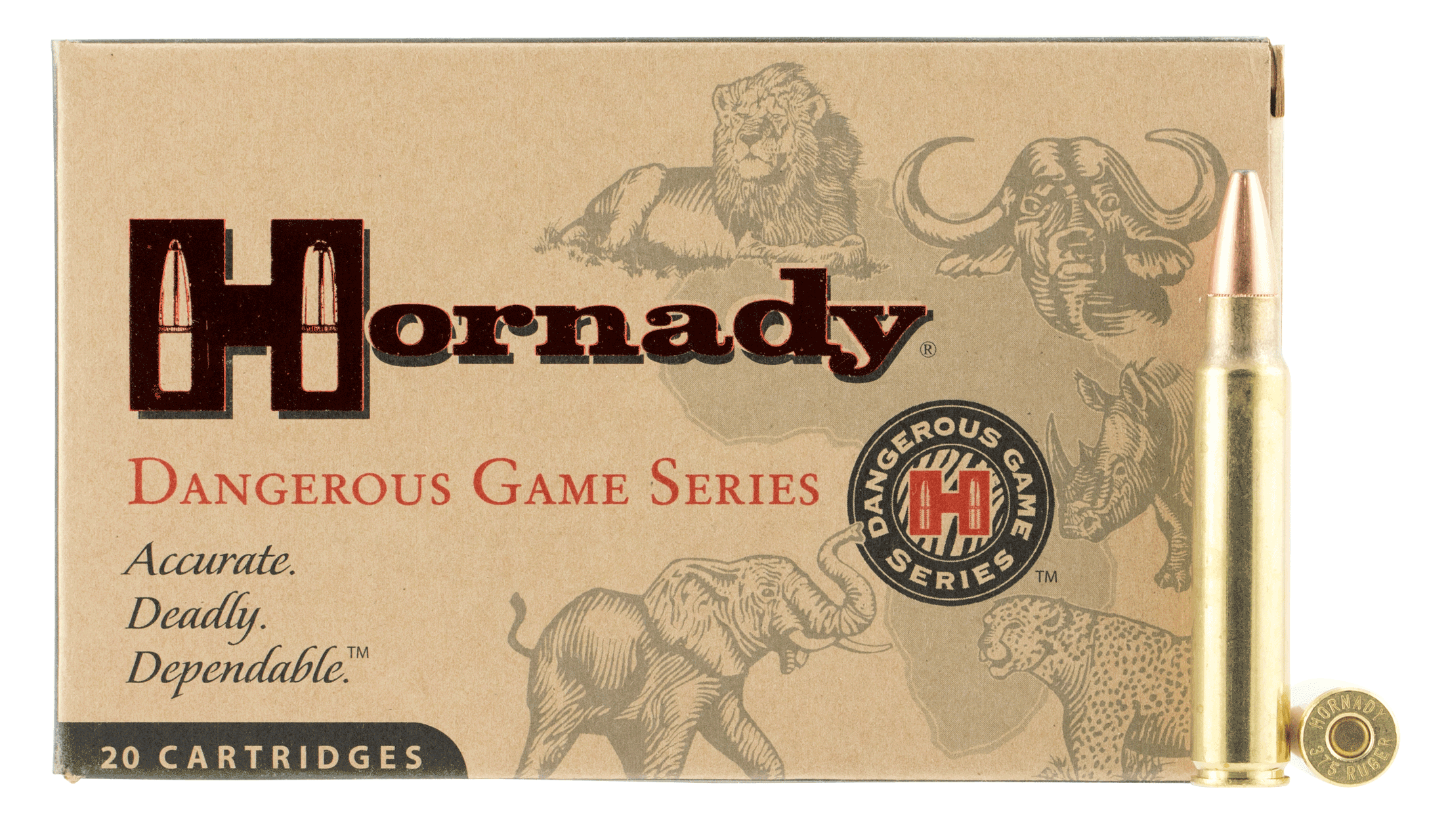 Hornady 8232 Dangerous Game 375Ruger 300gr Dangerous Game Solid 20rd Box/6 Case