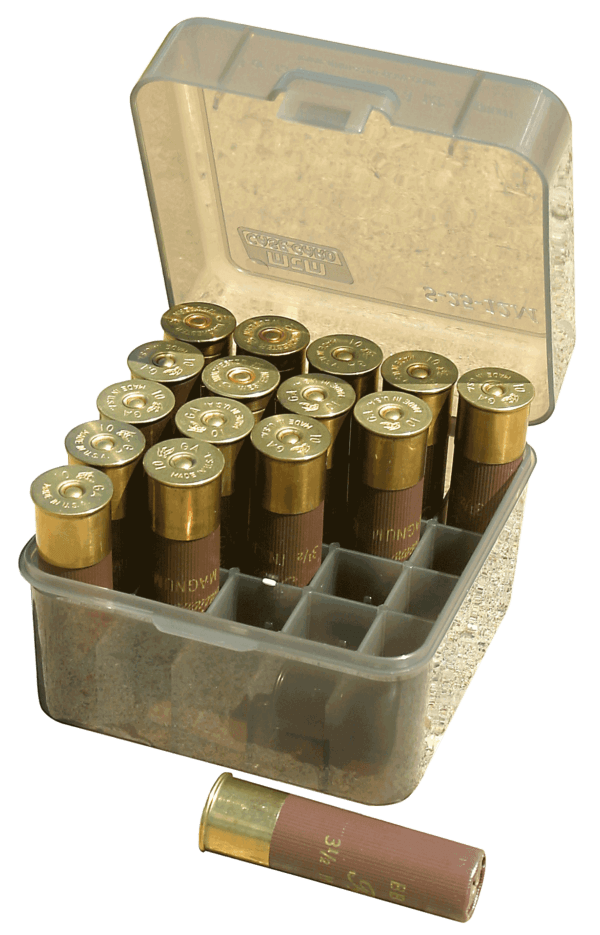 MTM Case-Gard S2512M41 Shotshell Case  Shotgun Clear Smoke Polypropylene 25rd