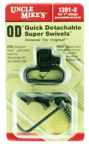 Uncle Mike's 13912 Magnum Band Swivel Set Quick Detach 115 CFL Tri-Lock Blued 1" Loop for .630-.675" Mag Tubes