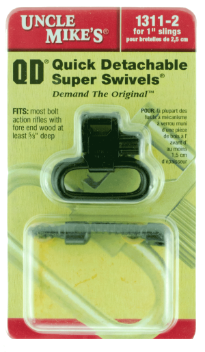 Uncle Mike's 13112 Super Swivel made of Steel with Blued Finish 1" Loop Size & Quick Detach 115 RGS Style for Most Rifles with Wood Forend