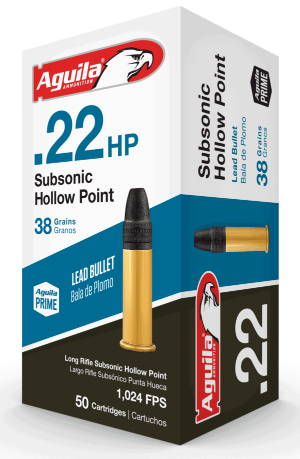 Aguila 1B220268 Subsonic Rimfire 22LR 38gr Hollow Point 50rd Box Aguila 1B220268 Subsonic Rimfire 22LR 38gr Hollow Point 50rd Box
