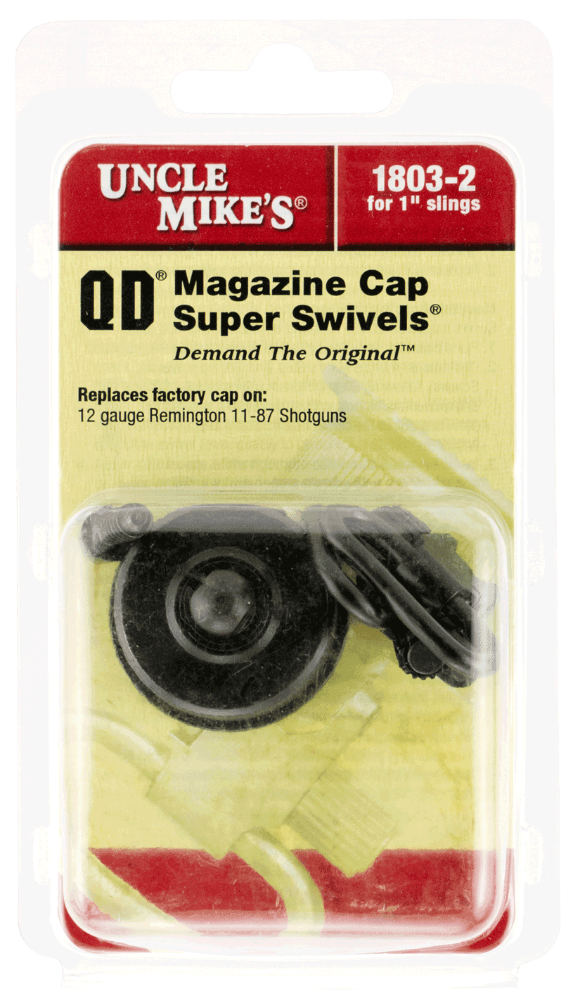 Uncle Mike's 18032 Mag Cap Swivel Set made of Steel with Blued Finish 1" Loop Size & Quick Detach Style for 12 Gauge Remington 11-87 Includes Two Super Swivels