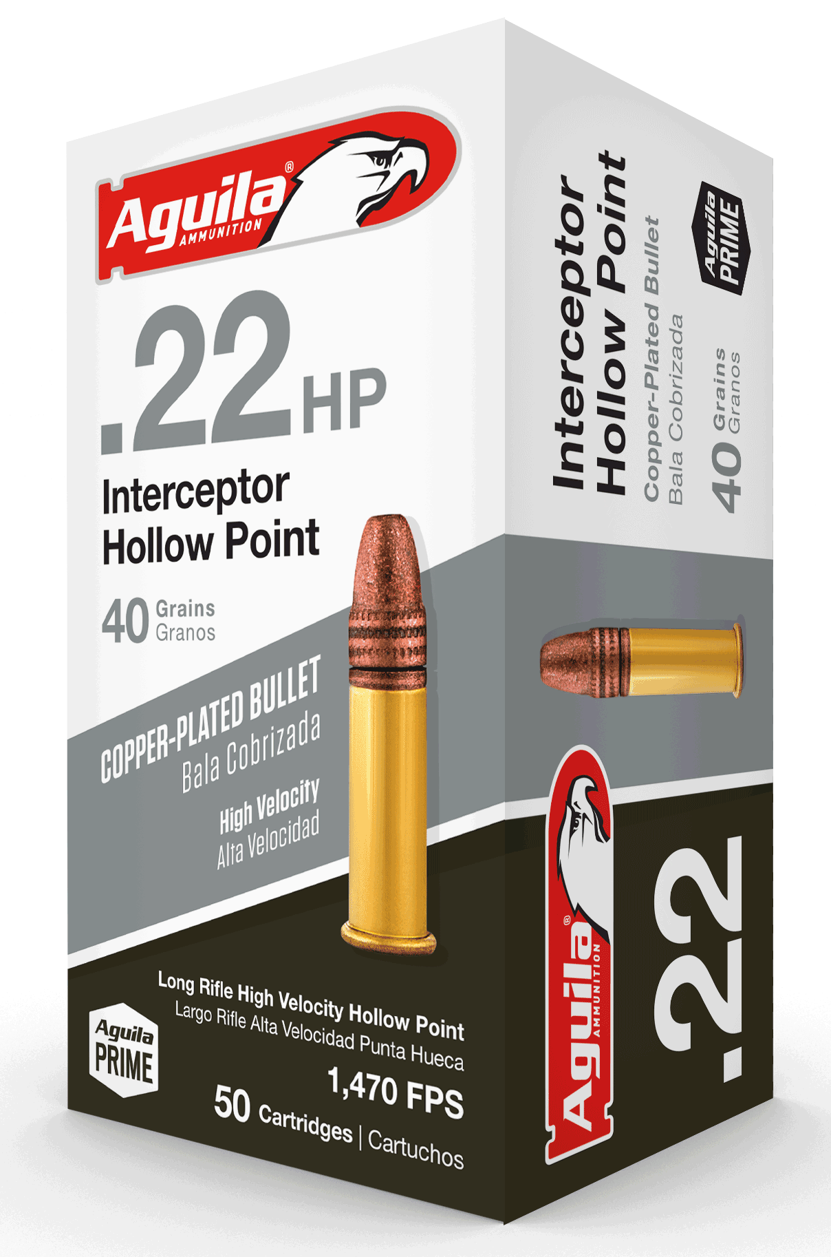 Aguila 1B220321 Interceptor Rimfire 22LR 40gr Copper Plated Hollow Point 50rd Box Aguila 1B220321 Interceptor Rimfire 22LR 40gr Copper Plated Hollow Point 50rd Box