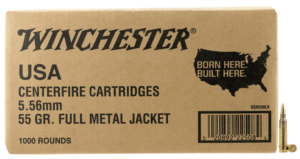 Winchester Ammo WM1931000 USA M193 5.56x45mm NATO 55 gr Full Metal Jacket 1000rds/ Sold by Case