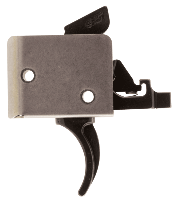 CMC Triggers 92502 Drop-In  Two-Stage Curved Trigger with 2 lbs Draw Weight & Black/Silver Finish for AR-15/AR-10