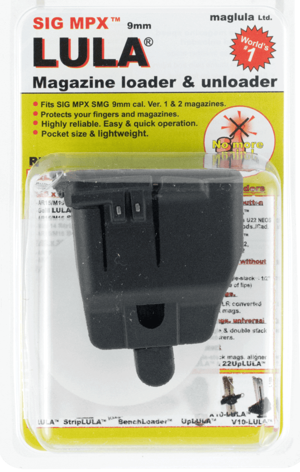 Maglula LU19B LULA Loader & Unloader Made of Polymer with Black Finish for 9mm Luger Sig MPX