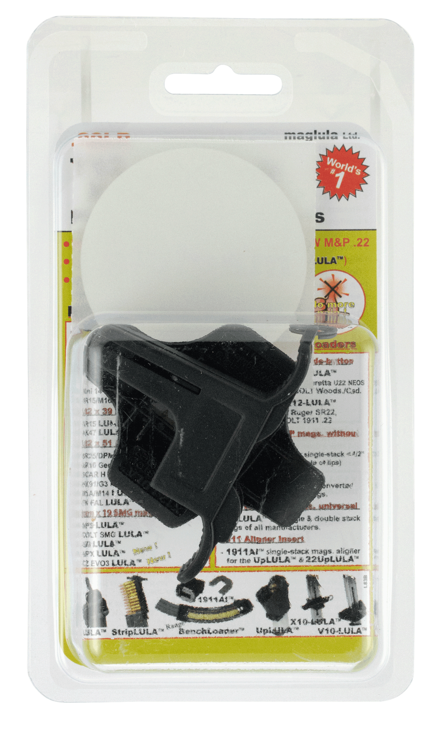 Maglula XT83B LULA Loader & Unloader Set Single Stack Style 22 LR Ruger Magazines Holds up to 12rds Black Polymer