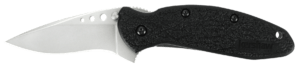 Kershaw 1620 Scallion  2.40″ Folding Flipper Plain Bead Blasted 420HC SS Blade Black Glass-Filled Nylon Handle Includes Pocket Clip