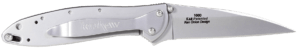 Kershaw 1660 Leek  3″ Folding Drop Point Plain Bead Blasted 14C28N Steel Blade Bead Blasted 410 Stainless Steel Handle Includes Pocket Clip