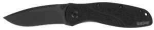 Kershaw 1670BLK Blur  3.40″ Folding Drop Point w/Recurve Plain Black DLC 14C28N Steel Blade Black Anodized Aluminum Handle Includes Pocket Clip