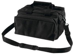 Bulldog BD910 Deluxe Range Bag Black Nylon Water-Resistant Outer Shell  Adjustable Strap  Removeable Divider  Storage Pockets  Deluxe Padding