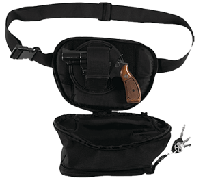 Bulldog BD850 Fanny Pack Small Handgun Holster Black Water-Resistant Nylon Fits Up To 50" Waist Ambidextrous