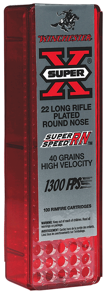 Winchester Ammo X22LRSS1 Super X  22 LR 40 gr Super Speed Round Nose Copper Plated 100rd Box