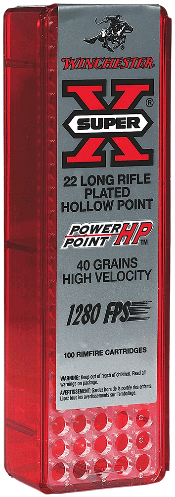 Winchester Ammo X22LRPP1 Super X  22 LR 40 gr Power Point Copper Plated 100rd Box