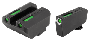 TruGlo TG13GL4A TFX Low Suppressor Height Black Green Tritium & Fiber Optic White Outline Front Sight Green Tritium & Fiber Optic Rear Sight Compatible with Glock (Excludes MOS)
