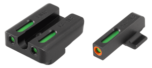 TruGlo TG13FN1PC TFX Pro Black | Green Tritium & Fiber Optic Orange Outline Front Sight Green Tritium & Fiber Optic Rear Sight