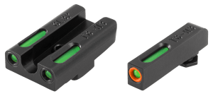 TruGlo TG13GL3PC TFX Pro Green/Orange Outline Fiber Optic/Tritium Front/Green/Tritium/Fiber Optic Rear/Black Nitride Fortress Frame Compatible w/Glock 42/43/43X/48 Except MOS Front Post/Rear Dovetail Mount