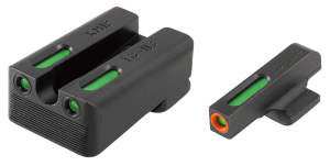 TruGlo TG13KM1PC TFX Pro Black | Green Tritium & Fiber Optic Orange Outline Front Sight Green Tritium & Fiber Optic Rear Sight