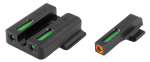 TruGlo TG13MP1PC TFX Pro Black | Green Tritium & Fiber Optic Orange Outline Front Sight Green Tritium & Fiber Optic Rear Sight
