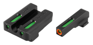 TruGlo TG13SG1PC TFX Pro  Black | Green Tritium & Fiber Optic Orange Outline Front Sight Green Tritium & Fiber Optic Rear Sight