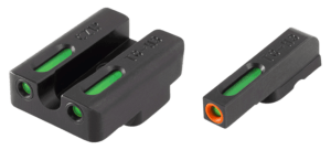 TruGlo TG13WA2PC TFX Pro  Black | Green Tritium & Fiber Optic Orange Outline Front Sight Green Tritium & Fiber Optic Rear Sight