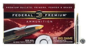 Federal P308TT2 Premium 308Win 165gr Trophy Bonded Tip 20rd Box