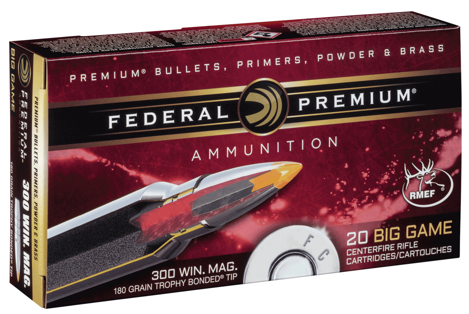 Federal P300WTT1 Premium  300WinMag 180gr Trophy Bonded Tip 20rd Box Federal P300WTT1 Premium  300WinMag 180gr Trophy Bonded Tip 20rd Box