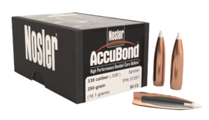 Nosler 57287 AccuBond  338 Cal .338 250 gr Spitzer Point/ 50rd Box