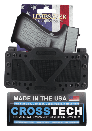 Limbsaver 12501 CrossTech IWB/OWB Black Polymer Belt Clip Fits Universal Handgun Ambidextrous