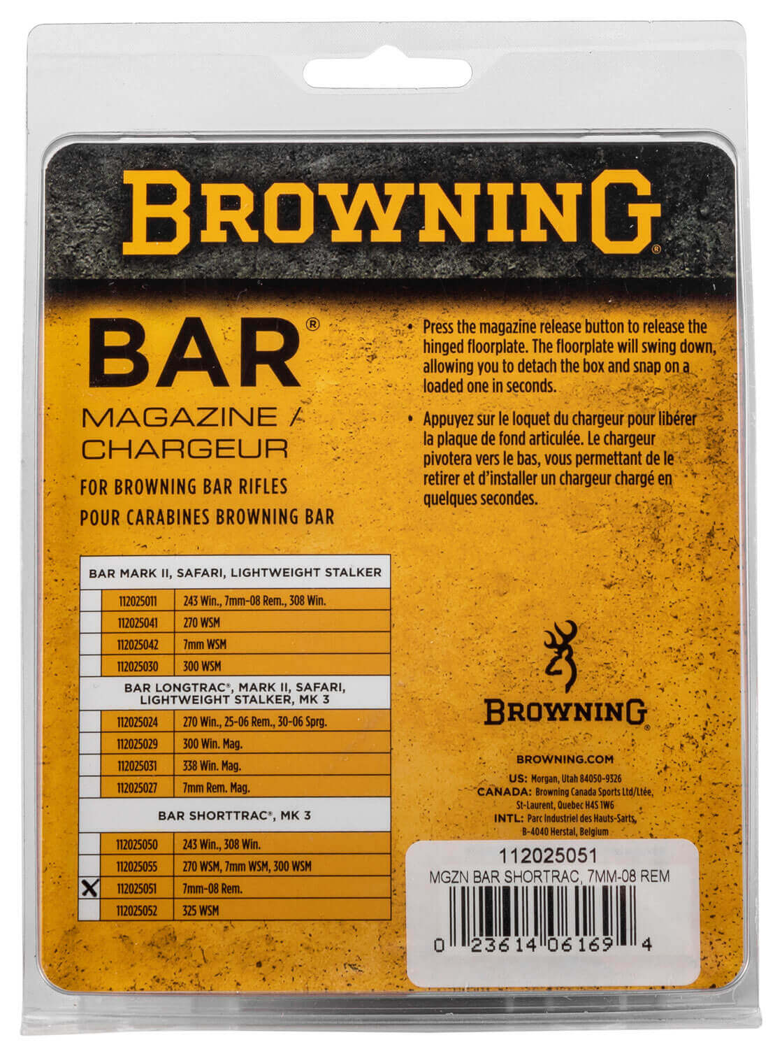 Browning 112025051 BAR 4rd 7mm-08 Rem Browning BAR MKIII/BAR ShortTrac Short Action Black Steel - Image 3