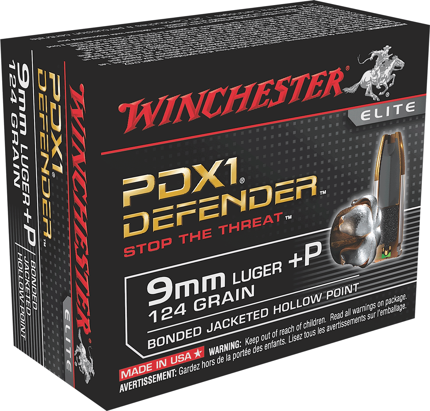 Winchester Ammo S9MMPDB Defender 9mm Luger +P 124 gr Bonded Jacket Hollow Point 20rd Box Winchester Ammo S9MMPDB Defender 9mm Luger +P 124 gr Bonded Jacket Hollow Point 20rd Box