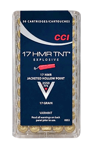 CCI 0053 TNT 17HMR 17gr Jacketeded Hollow Point 50rd Box CCI 0053 TNT 17HMR 17gr Jacketeded Hollow Point 50rd Box