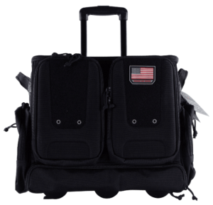 GPS Bags T2112ROBB Tactical Rolling Black 1000D Nylon Teflon Coating with Foam Cradle Holds 6 Handguns  Storage Pockets Holds 4 Additional Guns  Telescoping Handle & ATV Wheels