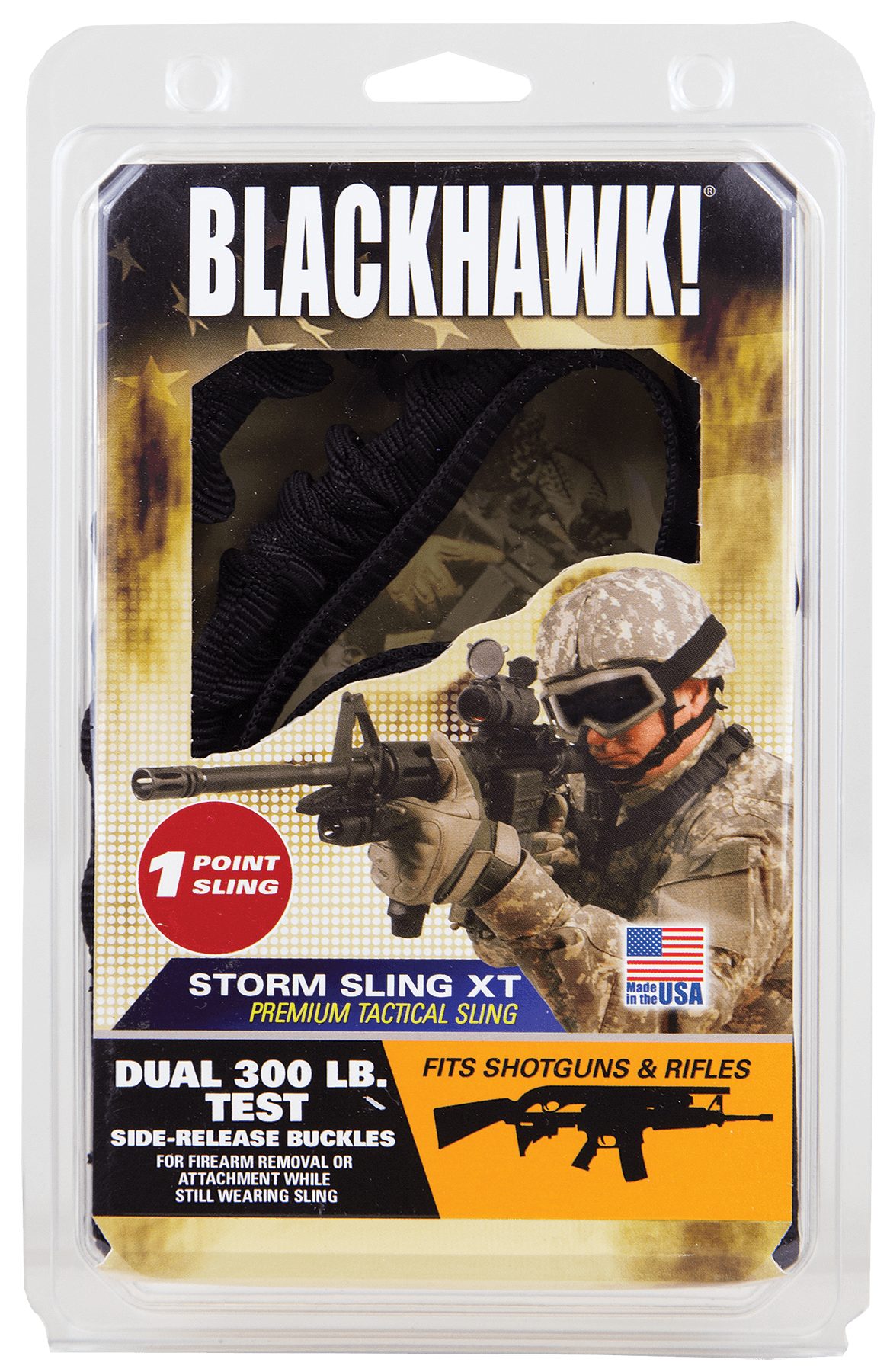 Blackhawk 70GS16BK Storm XT Rifle Sling Black Nylon Webbing 46″-64″ OAL 1.25″ Wide Single-Point Design Blackhawk 70GS16BK Storm XT Rifle Sling Black Nylon Webbing 46″-64″ OAL 1.25″ Wide Single-Point Design