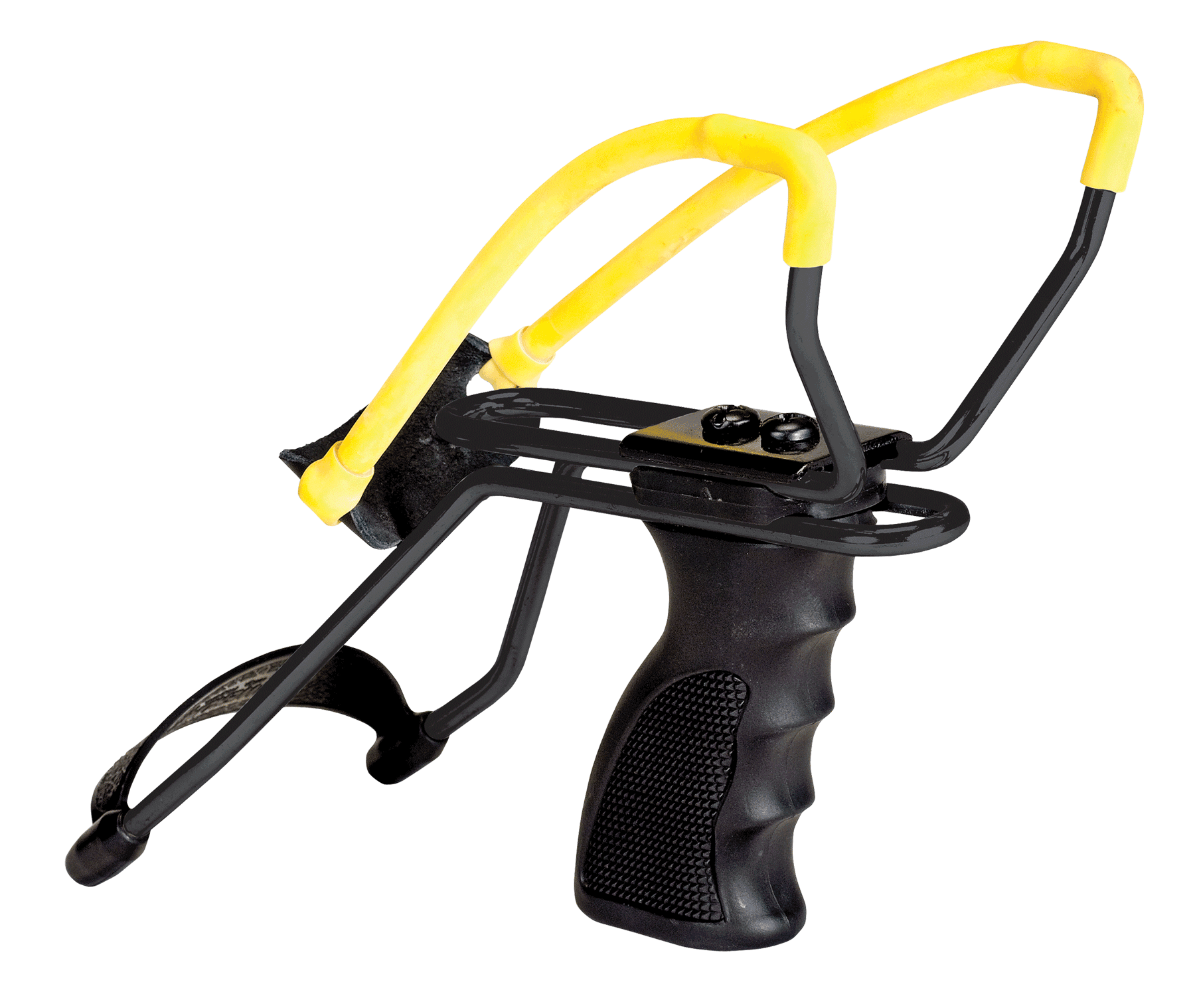 Daisy 998151506 998151506 Slingshot w/ Pistol Grip Yellow Steel Frame Black Molded Sure-Grip w/Wrist Support Handle