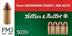 Sellier & Bellot SB380A Handgun  380 ACP 92 gr Full Metal Jacket 50rd Box