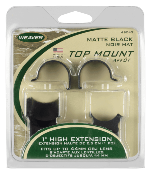 Weaver Mounts 49043 Detachable Extension Top Mount Rings Matte Black 1ā³ Extra High Weaver Mounts 49043 Detachable Extension Top Mount Rings Matte Black 1ā³ Extra High