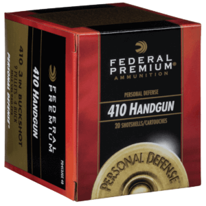 Federal PD413JGE4B Premium Personal Defense 410 Gauge 3″ 9 Pellets 950 fps 4 Buck Shot 20rd Box