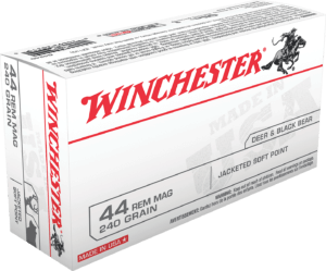Winchester Ammo Q4240 USA 44 Rem Mag 240 gr Jacketed Soft Point 50rd Box Winchester Ammo Q4240 USA 44 Rem Mag 240 gr Jacketed Soft Point 50rd Box